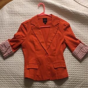 2B Bebe Orange Blazer with rolled sleeves